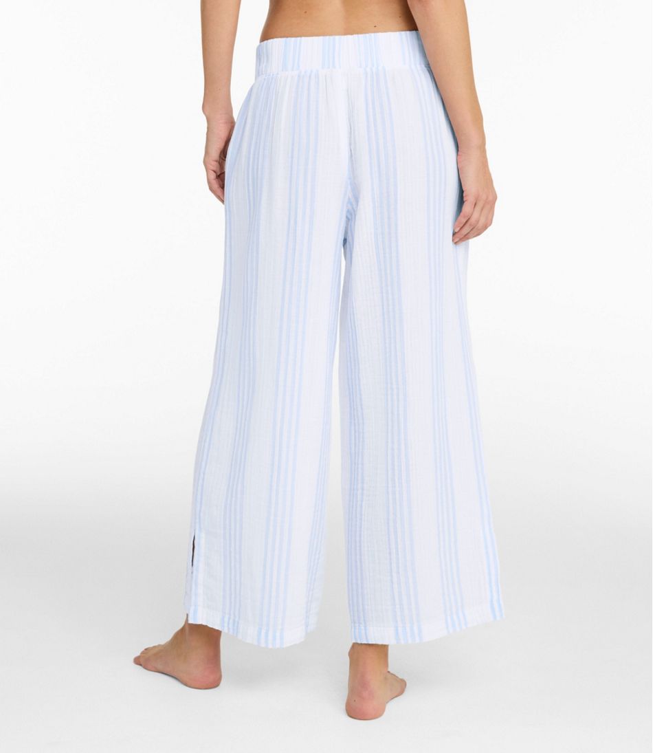 L.L.Bean Online | Women's Cloud Gauze Wide-Leg Pants, Stripe