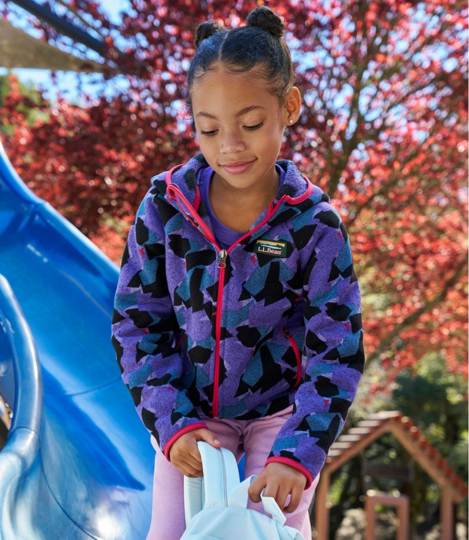 L.L.Bean | Kids' Sweater Fleece, Hooded Print