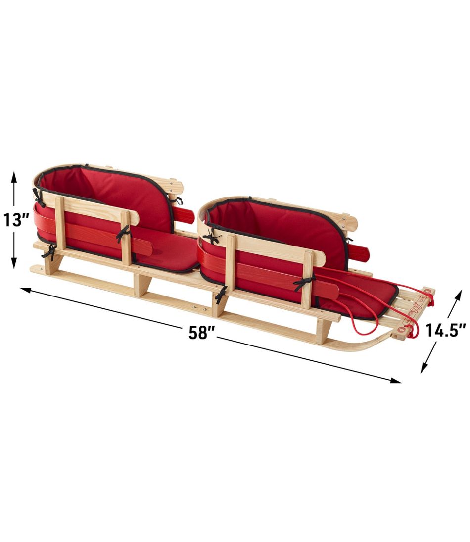 L.L.Bean Outlet | Kids' Pull Sled and Cushion Set, Tandem