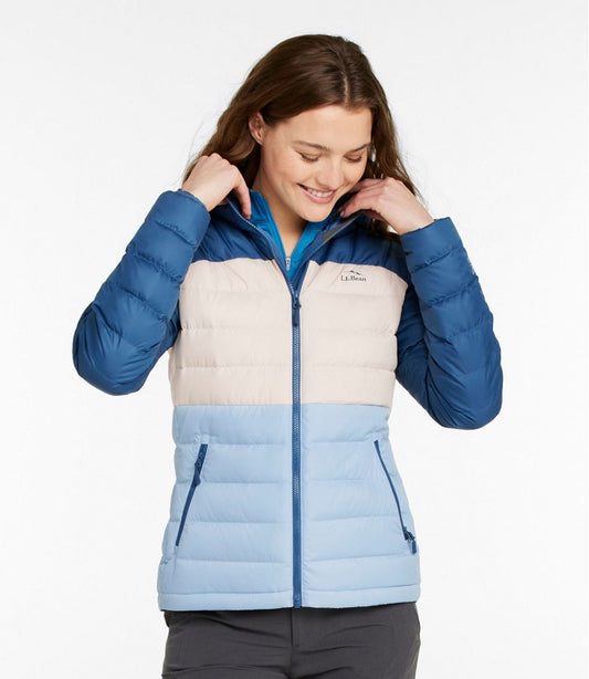L.L.Bean New | Women's Bean's Down Hooded Jacket, Colorblock