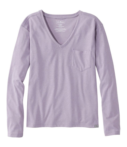 L.L.Bean For Sale | Women's Vista Camp V-Neck Pocket Tee, Long-Sleeve