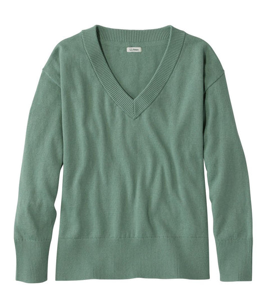 L.L.Bean Outlet | Women's Cotton/Cashmere Sweater, V-Neck