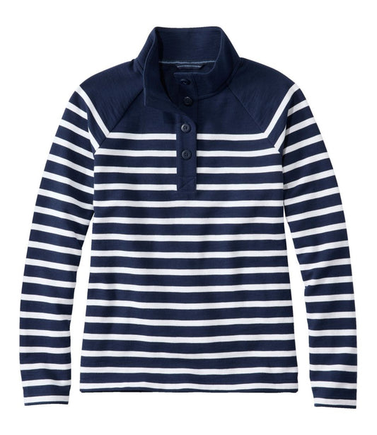 L.L.Bean On Sale | Women's Peaks Island Button Mockneck, Stripe