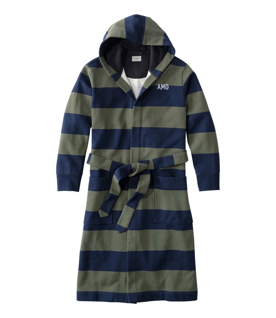 L.L.Bean New | Men's Mariner Sweatshirt Robe, Stripe