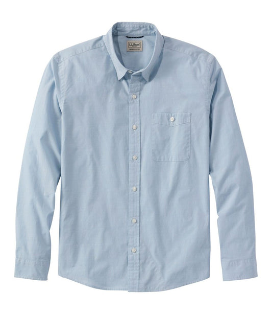 L.L.Bean New | Men's Comfort Stretch Performance® Chambray Shirt, Long-Sleeve, Slightly Fitted Untucked Fit