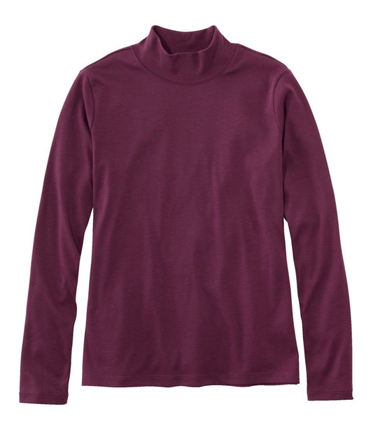 L.L.Bean Outlet | Women's Pima Cotton Tee, Long-Sleeve Mockneck