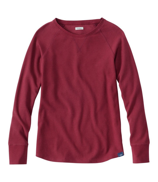 L.L.Bean For Sale | Women's Unshrinkable Mini-Waffle Tee, Long-Sleeve Crewneck