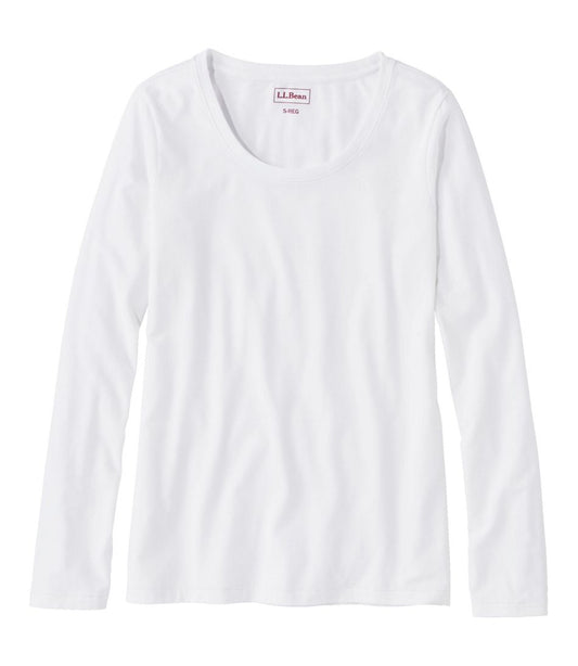 L.L.Bean On Sale | Women's Soft Stretch Supima-Blend Tee, Scoopneck Long-Sleeve