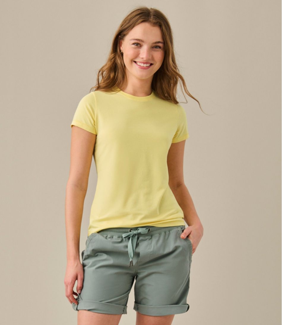 L.L.Bean Discount | Women's Soft Stretch Supima-Blend Tee, Crewneck Short-Sleeve