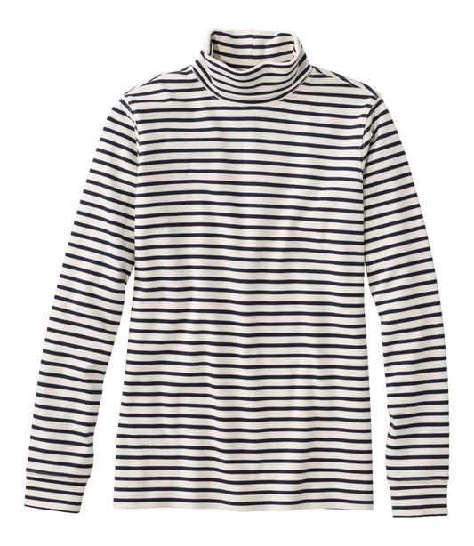L.L.Bean Outlet | Women's Interlock Turtleneck, Long-Sleeve Stripe