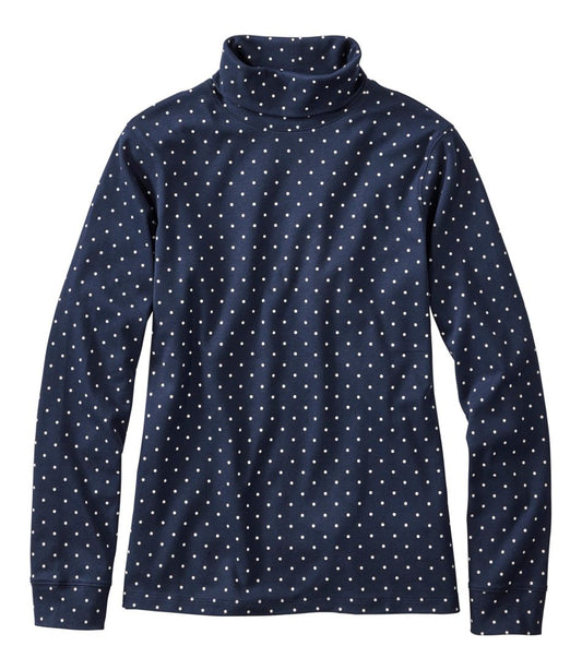 L.L.Bean New | Women's Interlock Turtleneck, Long-Sleeve Allover Print