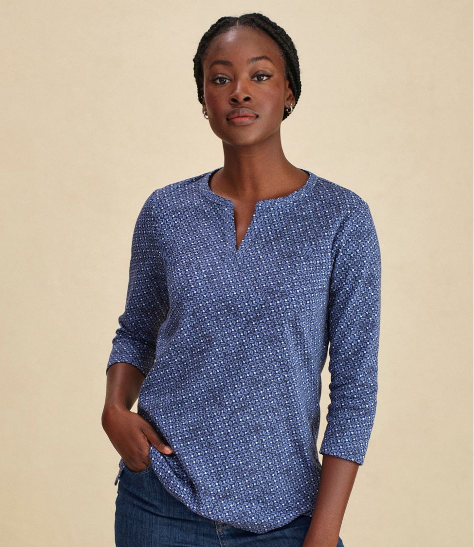 L.L.Bean For Sale | Women's Tee, Three-Quarter-Sleeve Splitneck Tunic Print