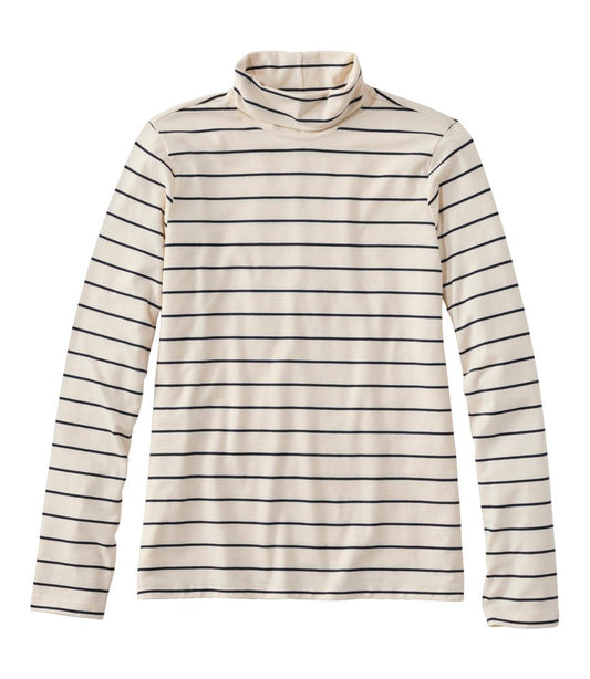 L.L.Bean Discount | Women's Soft Stretch Supima-Blend Tee, Turtleneck Stripe