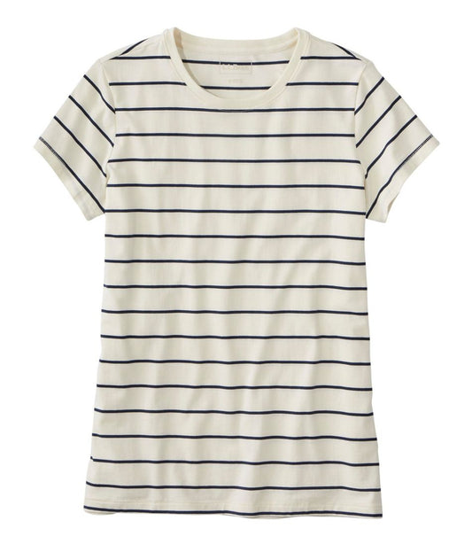 L.L.Bean Online | Women's Soft Stretch Supima-Blend Tee, Crewneck Short-Sleeve Striped