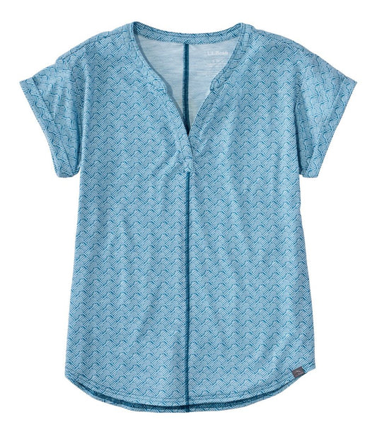L.L.Bean Online | Women's Streamside Tee, Short-Sleeve Splitneck Print