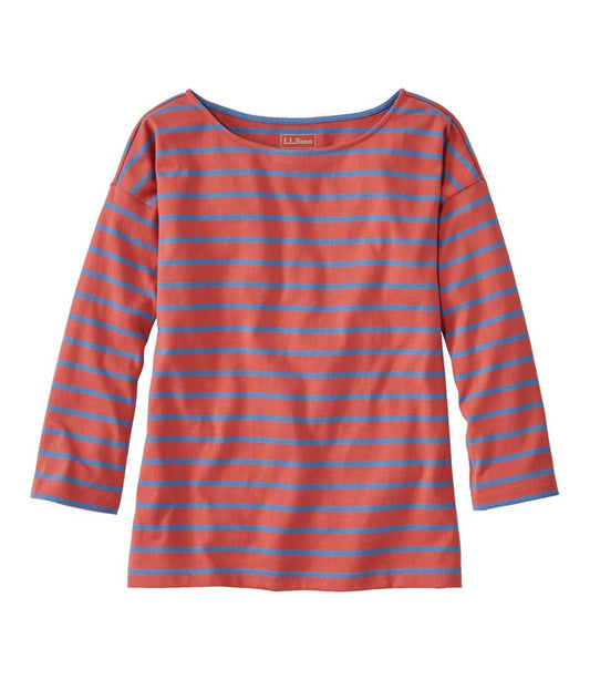 L.L.Bean New | Women's Heritage Mariner Top, Boatneck Three-Quarter-Sleeve Stripe