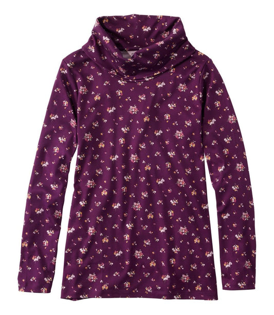 L.L.Bean US | Women's Pima Cotton Tee, Long-Sleeve Cowlneck Print