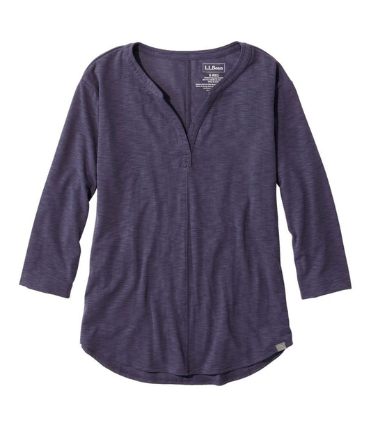 L.L.Bean Discount | Women's Streamside Tee, Three-Quarter-Sleeve Splitneck