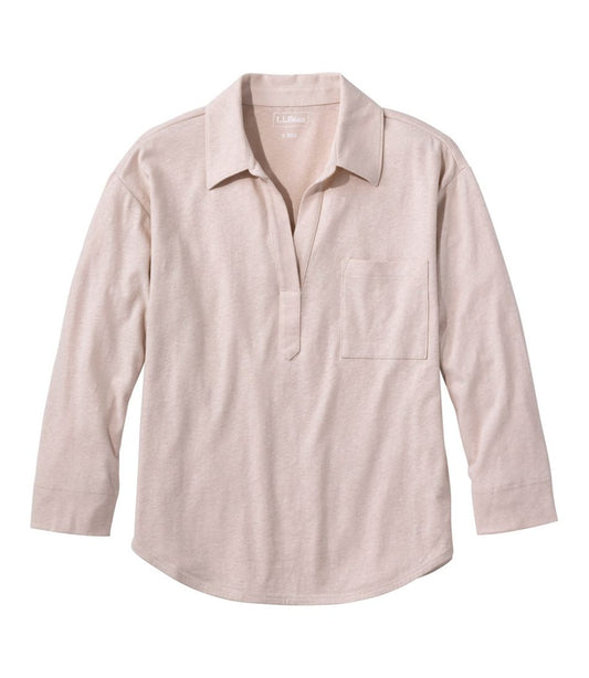 L.L.Bean For Sale | Women's Linen/Cotton Tee, Three-Quarter-Sleeve Splitneck Polo