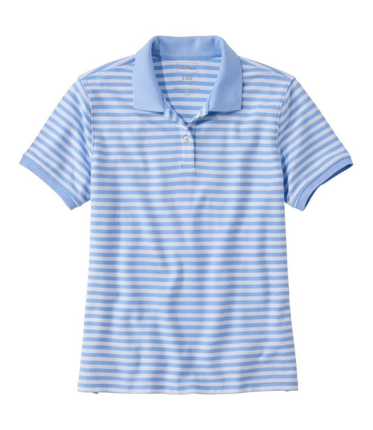 L.L.Bean New | Women's Premium Double L Polo, Short-Sleeve Relaxed Fit Stripe