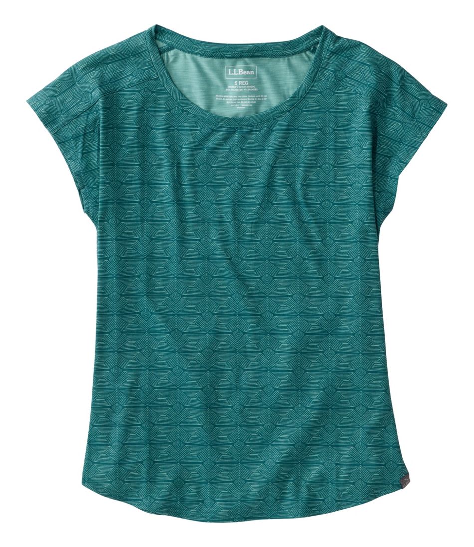 L.L.Bean Sale | Women's Streamside Tee, Short-Sleeve Ruched Crew Print