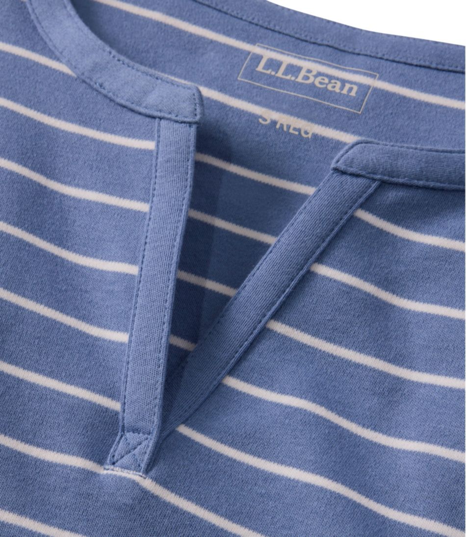 L.L.Bean Discount | Women's Tee, Short-Sleeve Notch-Neck Stripe