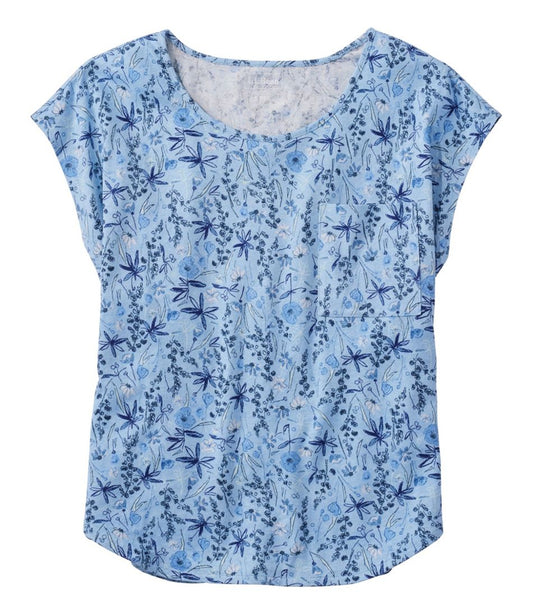 L.L.Bean Online | Women's Linen/Cotton Tee, Short-Sleeve Scoopneck Print