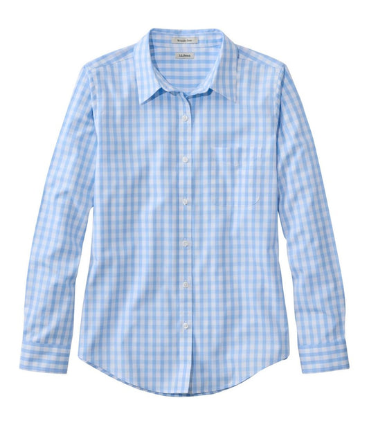 L.L.Bean Online | Women's Wrinkle-Free Pinpoint Oxford Shirt, Long-Sleeve Relaxed Fit Plaid