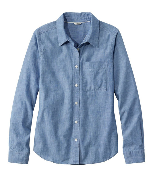 L.L.Bean US | Women's Essential Cotton Shirt, Chambray Long Sleeve