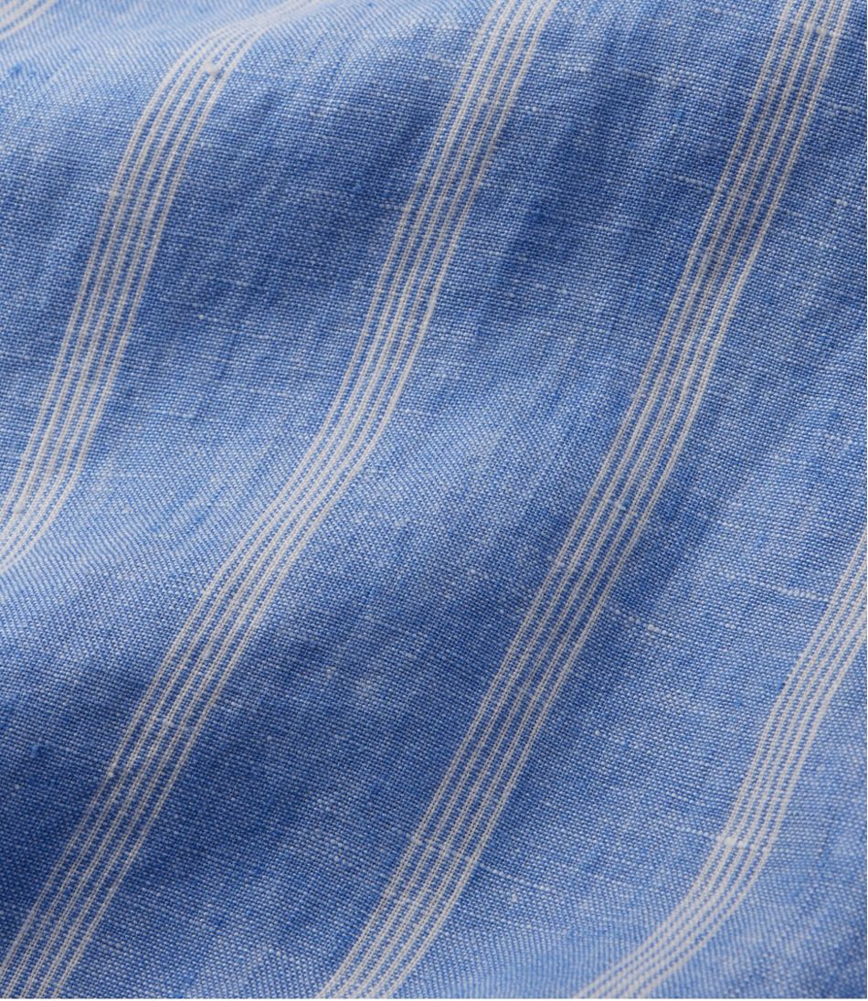 L.L.Bean Discount | Women's Premium Washable Linen Shirt, Splitneck Stripe