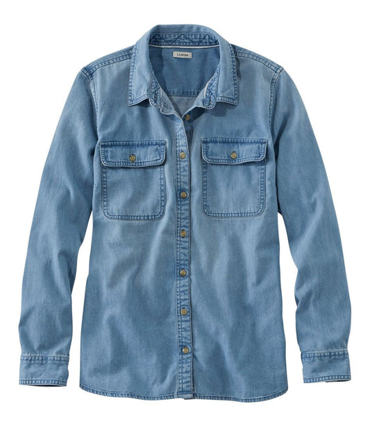 L.L.Bean Online | Women's L.L. Bean Heritage Washed Denim Shirt, Long-Sleeve