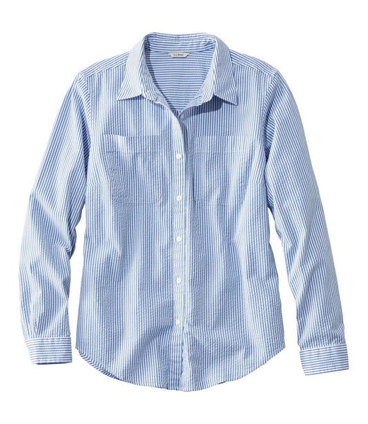 L.L.Bean Sale | Women's Vacationland Seersucker Shirt, Long-Sleeve