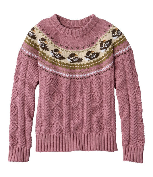 L.L.Bean Discount | Women's Signature Cotton Fisherman Sweater, Crewneck Novelty