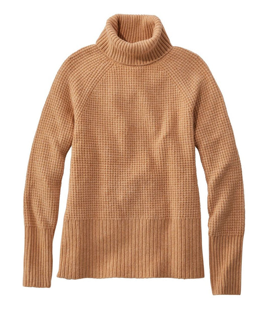 L.L.Bean On Sale | Women's SuperSoft Waffle Sweater, Turtleneck