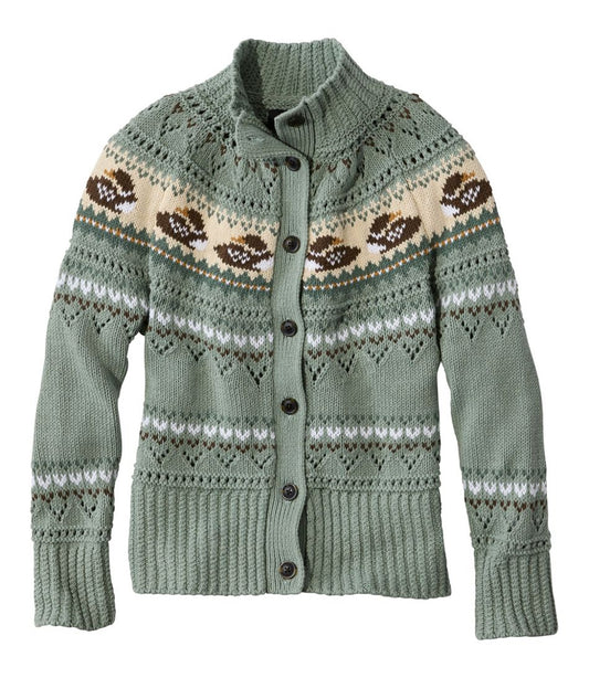 L.L.Bean For Sale | Women's Signature Cotton Fisherman Sweater, Short Cardigan Fair Isle