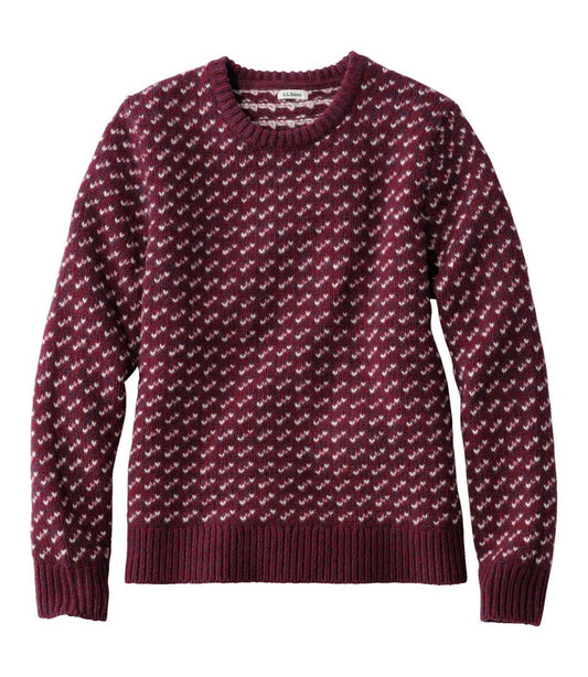 L.L.Bean Sale | Women's Bean's Classic Ragg Wool Sweater, Crewneck Bird's-Eye