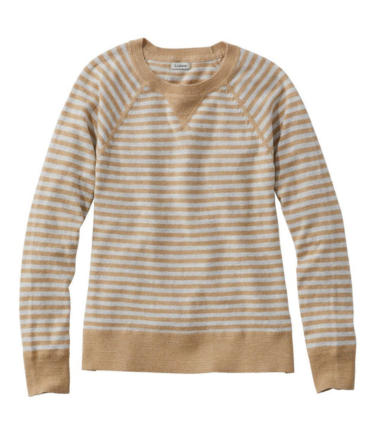 L.L.Bean Outlet | Women's Organic Cotton Slub Sweater, Crewneck Stripe
