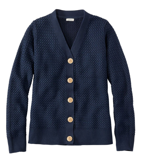 L.L.Bean Discount | Women's Basketweave Sweater, Button-Front Cardigan