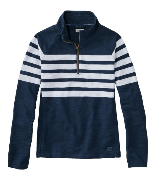 L.L.Bean On Sale | Women's Peaks Island Quarter-Zip Pullover, Stripe
