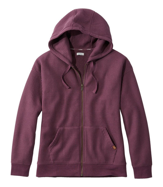 L.L.Bean On Sale | Women's Birchwood Brushed Waffle Full-Zip Hoodie