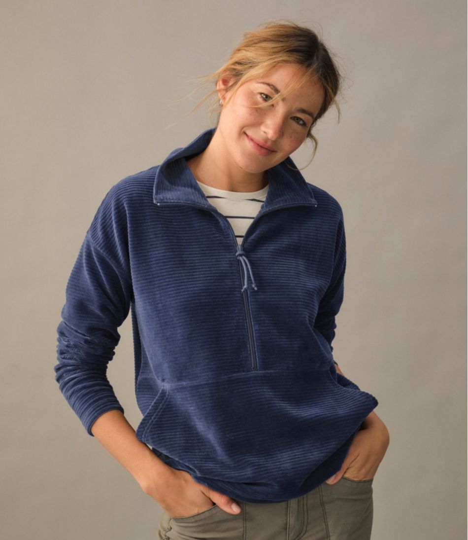 L.L.Bean For Sale | Women's Soft Stretch Corduroy Pullover, Half-Zip
