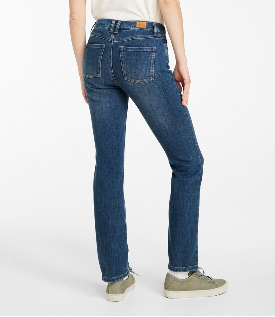 L.L.Bean Online | Women's BeanFlex® Jeans, Mid-Rise Straight-Leg