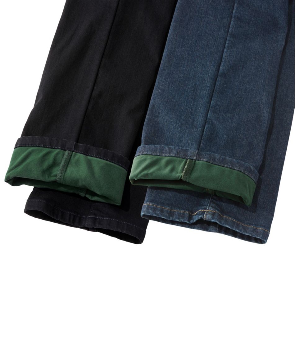 L.L.Bean Discount | Women's True Shape Jeans, High-Rise Straight-Leg Fleece-Lined