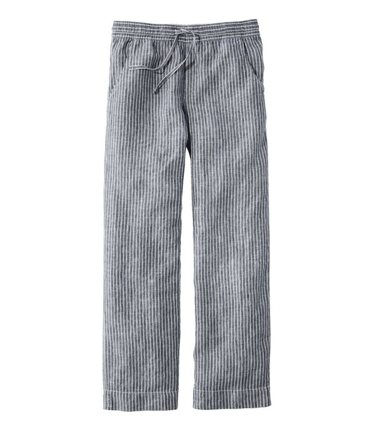 L.L.Bean Discount | Women's Premium Washable Linen Pull-On Pants, Stripe