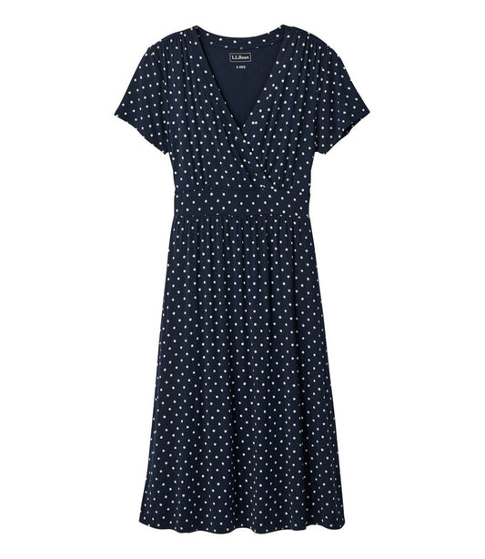 L.L.Bean On Sale | Women's Summer Knit Dress, Short-Sleeve Print