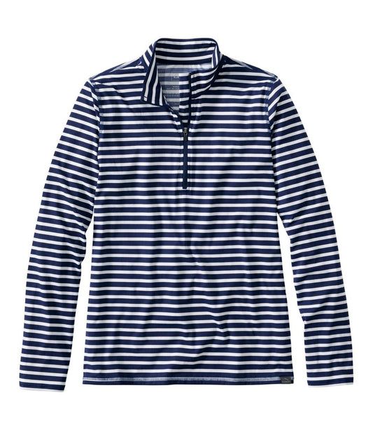 L.L.Bean Sale | Women's SunSmart® UPF 50+ Sun Shirt, Quarter-Zip Stripe