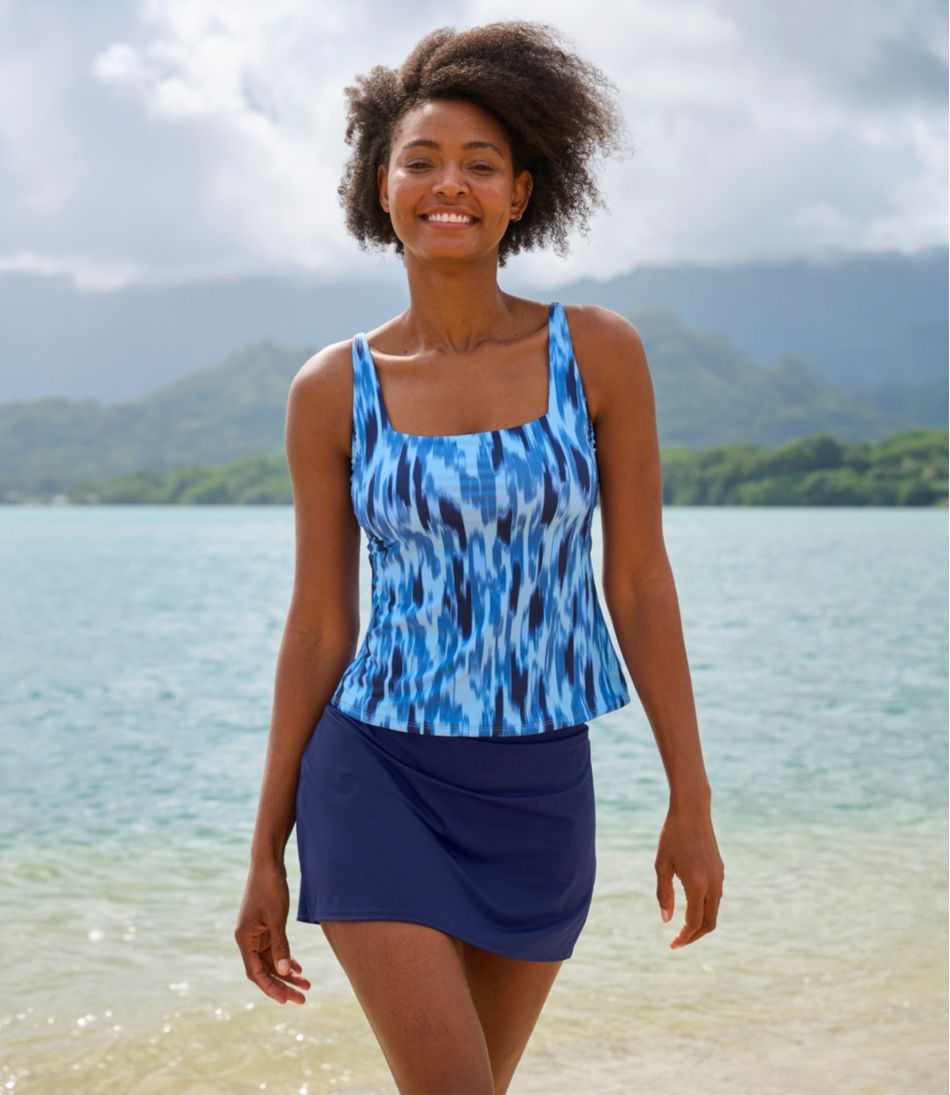 L.L.Bean Online | Women's New Currents Swimwear, Squareneck Tankini Top Print