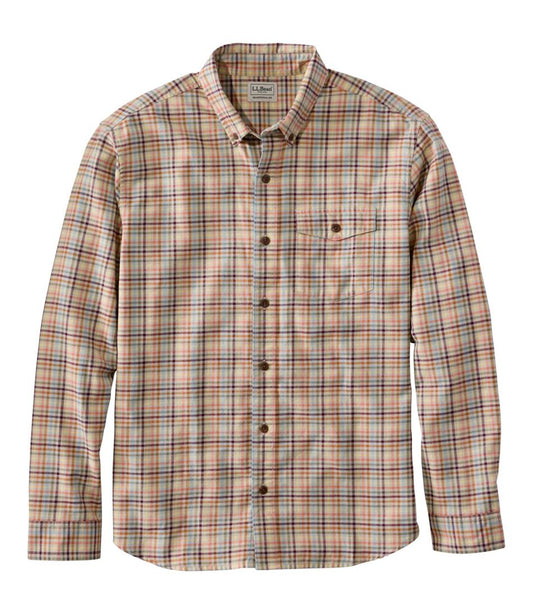 L.L.Bean On Sale | Men's Brushed Jaspé Twill Shirt, Plaid, Traditional Untucked Fit