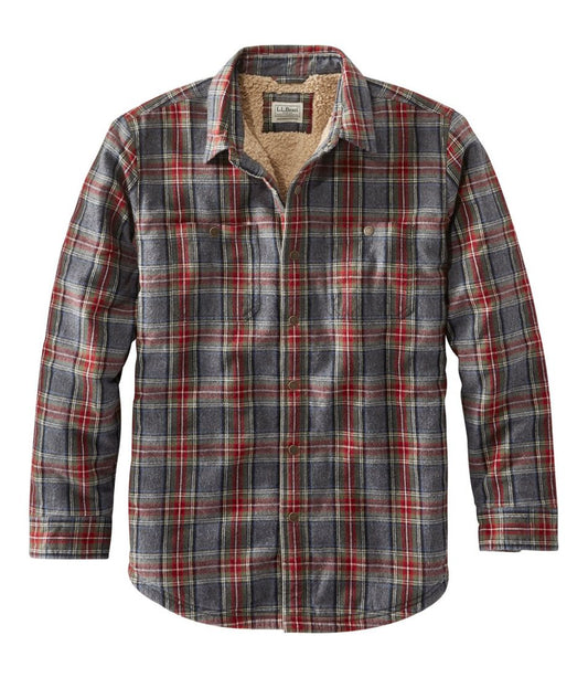 L.L.Bean New | Men's Sherpa-Lined Scotch Plaid Shirt, Slightly Fitted