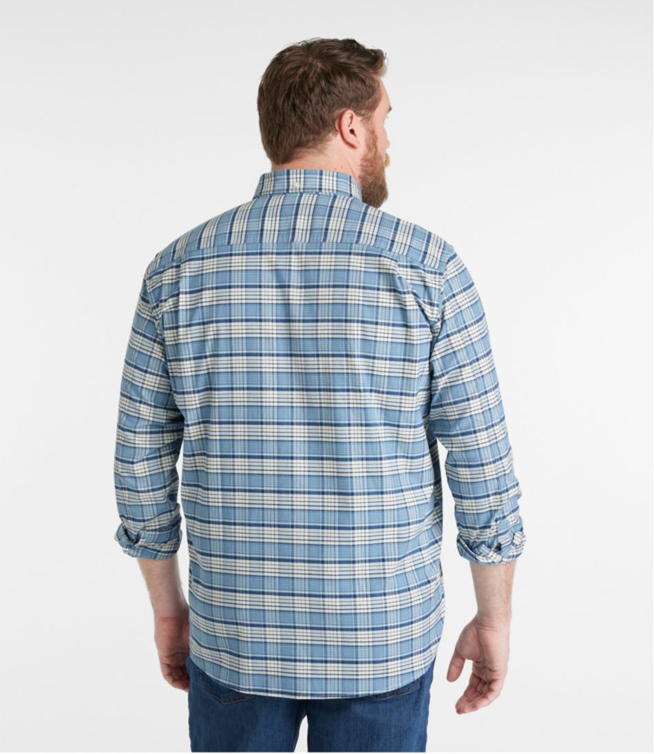 L.L.Bean Outlet | Men's Comfort Stretch® Oxford Shirt, Traditional Untucked Fit, Plaid